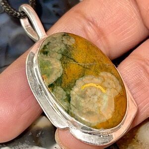 Rainforest Jasper Rhyolite Pendant 1 7/8”